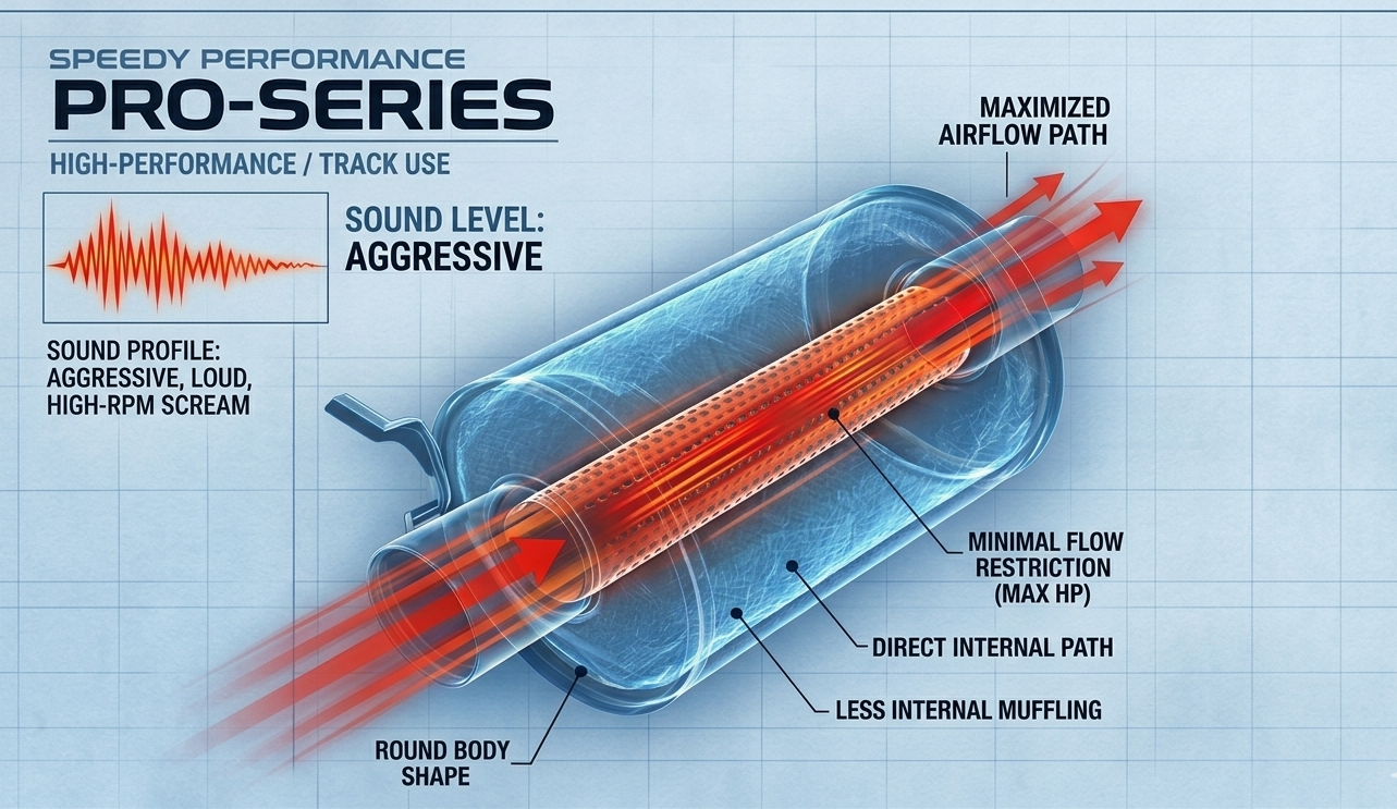 SpeedyPerformance Pro-Series Muffler 2.5" #3306