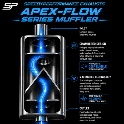SpeedyPerformance ApexFlow Series Muffler 2.5" #3301