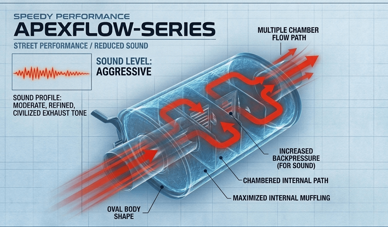 SpeedyPerformance ApexFlow Series Muffler 3.0" #3313 - Speedy Performance Exhausts