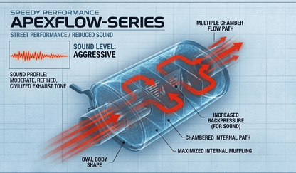SpeedyPerformance ApexFlow Series Muffler 3.0" #3313 - Speedy Performance Exhausts